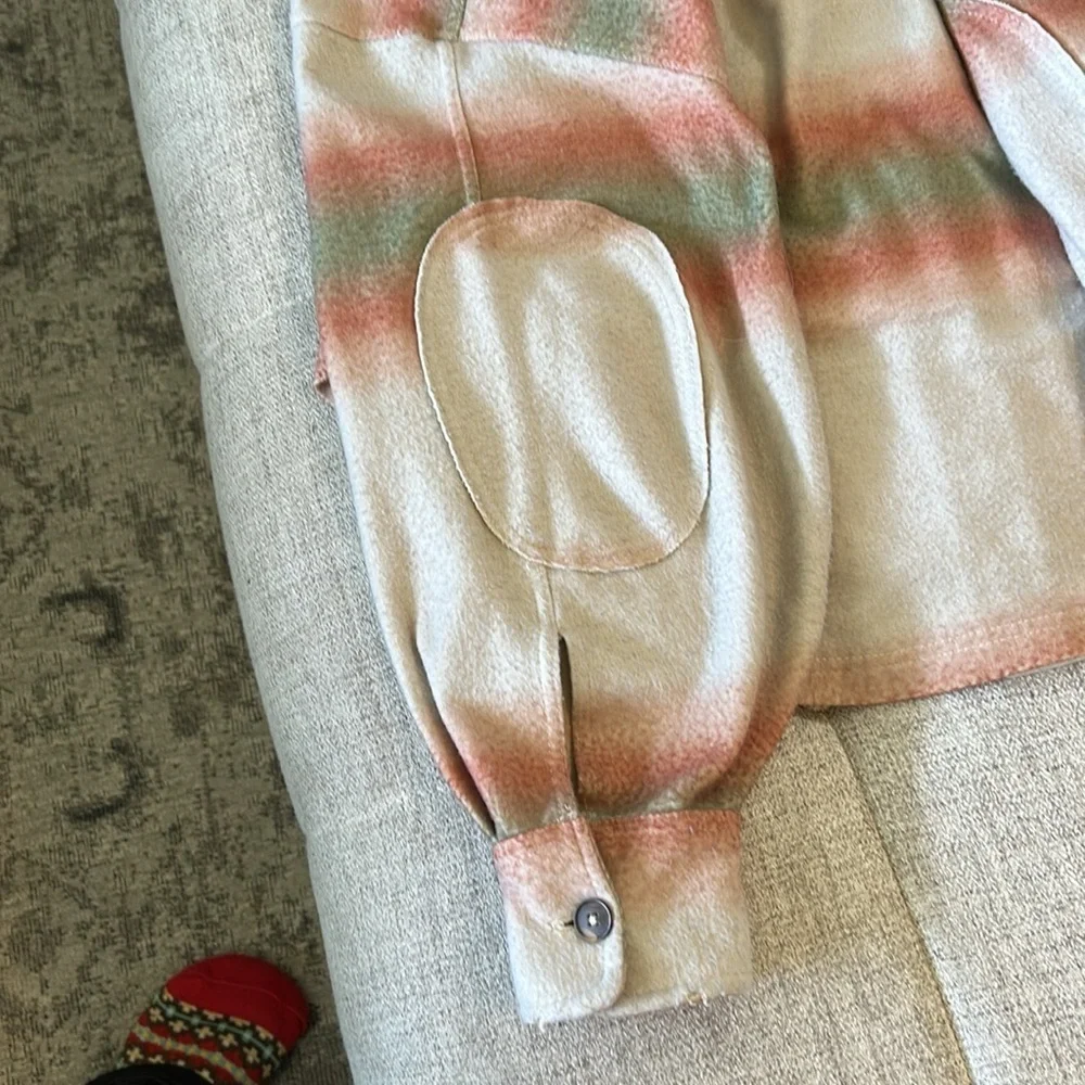 FREE PEOPLE PRINTED RUBY SHIRT JACKET OVERSIZED XS